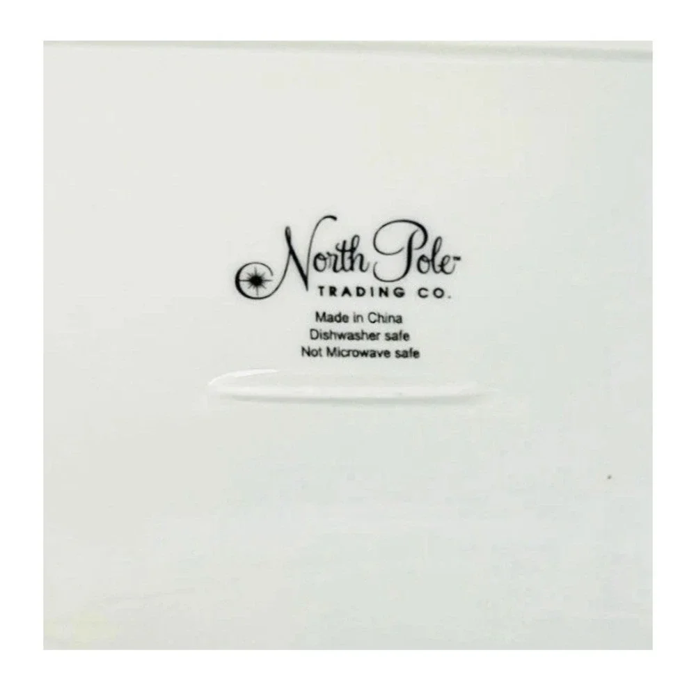 North Pole Trading Co Set of 4 Modern Jingle Appetizer Plates Christmas 6